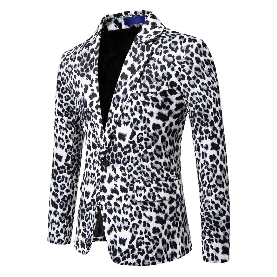 Herren stilvoller Blazer mit animalischem Muster und schmaler Passform Drune