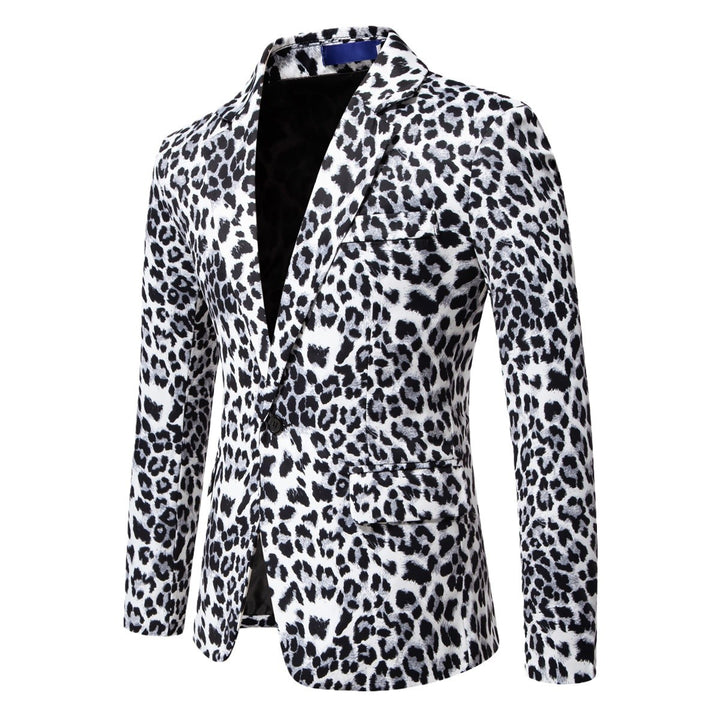 Herren stilvoller Blazer mit animalischem Muster und schmaler Passform Drune