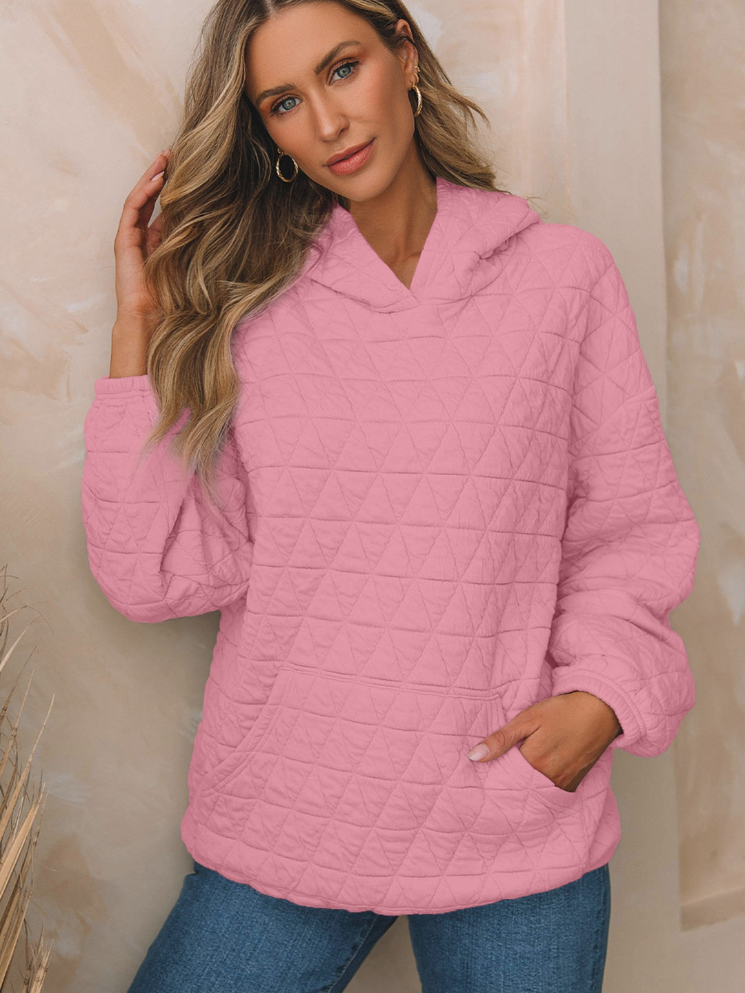 Damen Stepppullover mit gemütlicher Kapuze und praktischen Taschen Drune