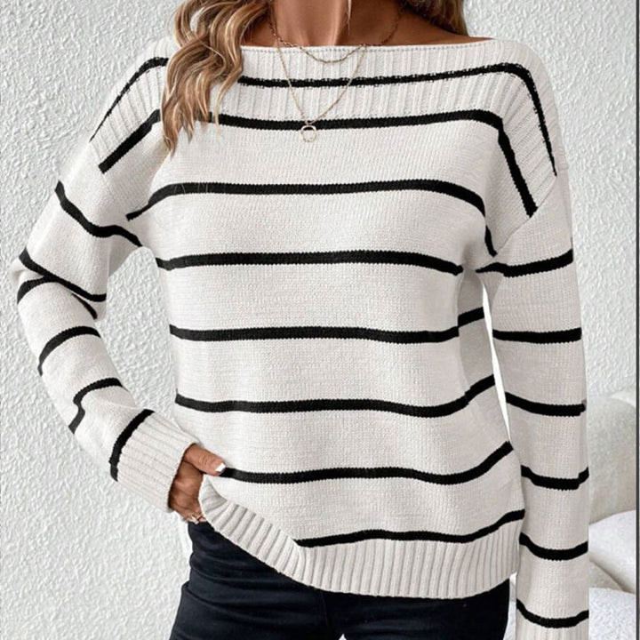 Damen lässiger Pullover mit auffälligem Streifendesign Drune