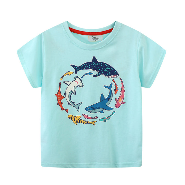 Kinder T-Shirt mit maritimen Haifischmotiven Drune