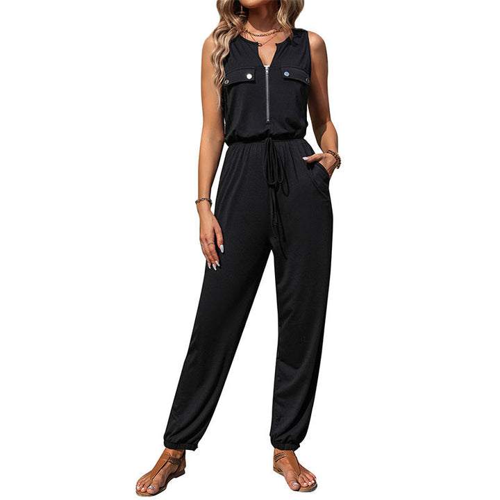 Damen Jumpsuit mit praktischen Taschen und verstellbarem Taillenzug Drune