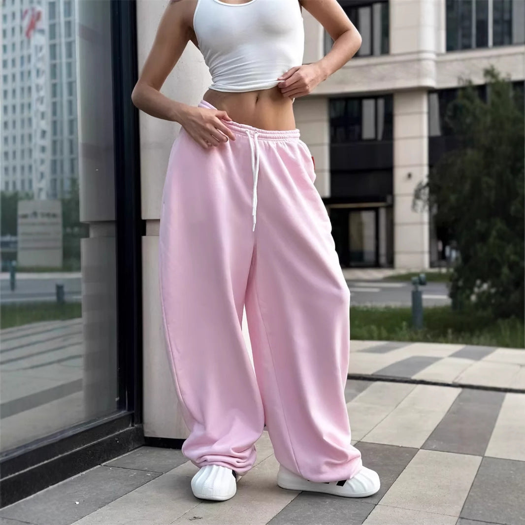 Damen weite Jogginghose mit elastischem Bund und seitlichen Taschen Drune
