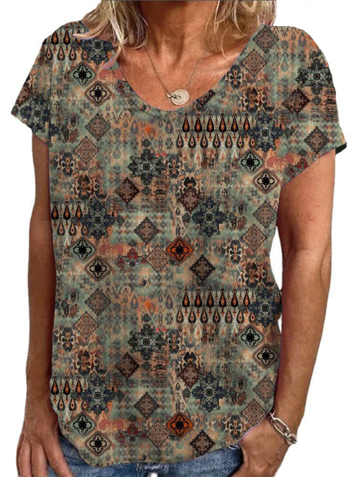 Damen Lockere Bluse mit buntem Paisleymuster Drune