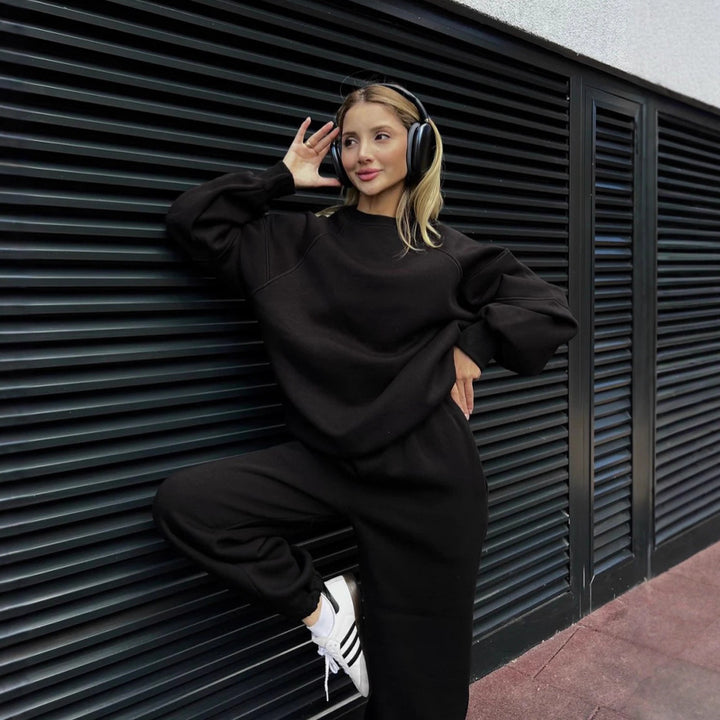 Damen Lässiges Sweater- und Hose-Set mit komfortablem Schnitt Drune