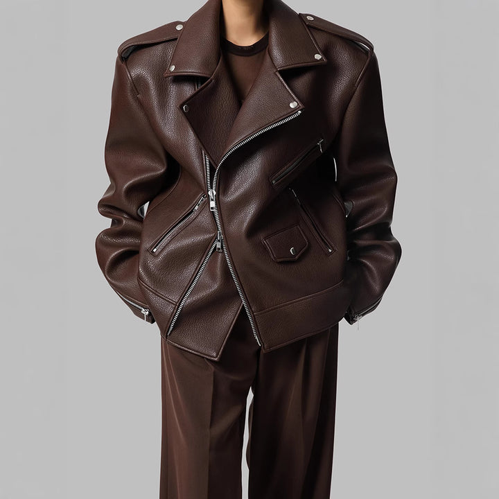Damen Bikerjacke aus hochwertigem Leder Drune