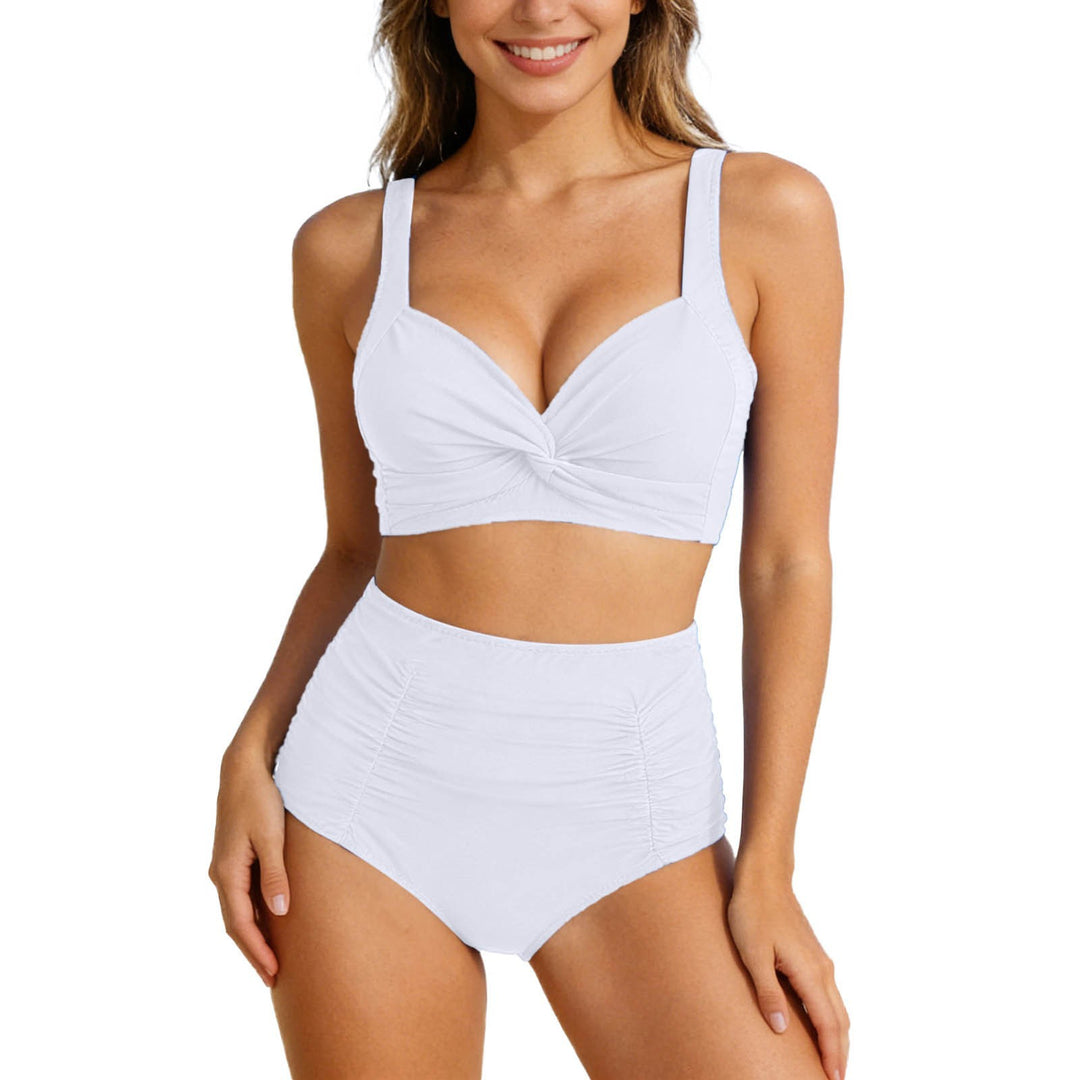 Damen Hochgeschnittenes Bikini-Set mit Twist-Oberteil Drune