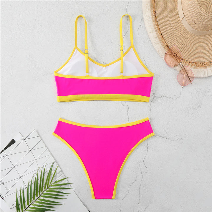 Damen Triangel-Bikini mit elastischem Bund und stylischem Kontrast Drune