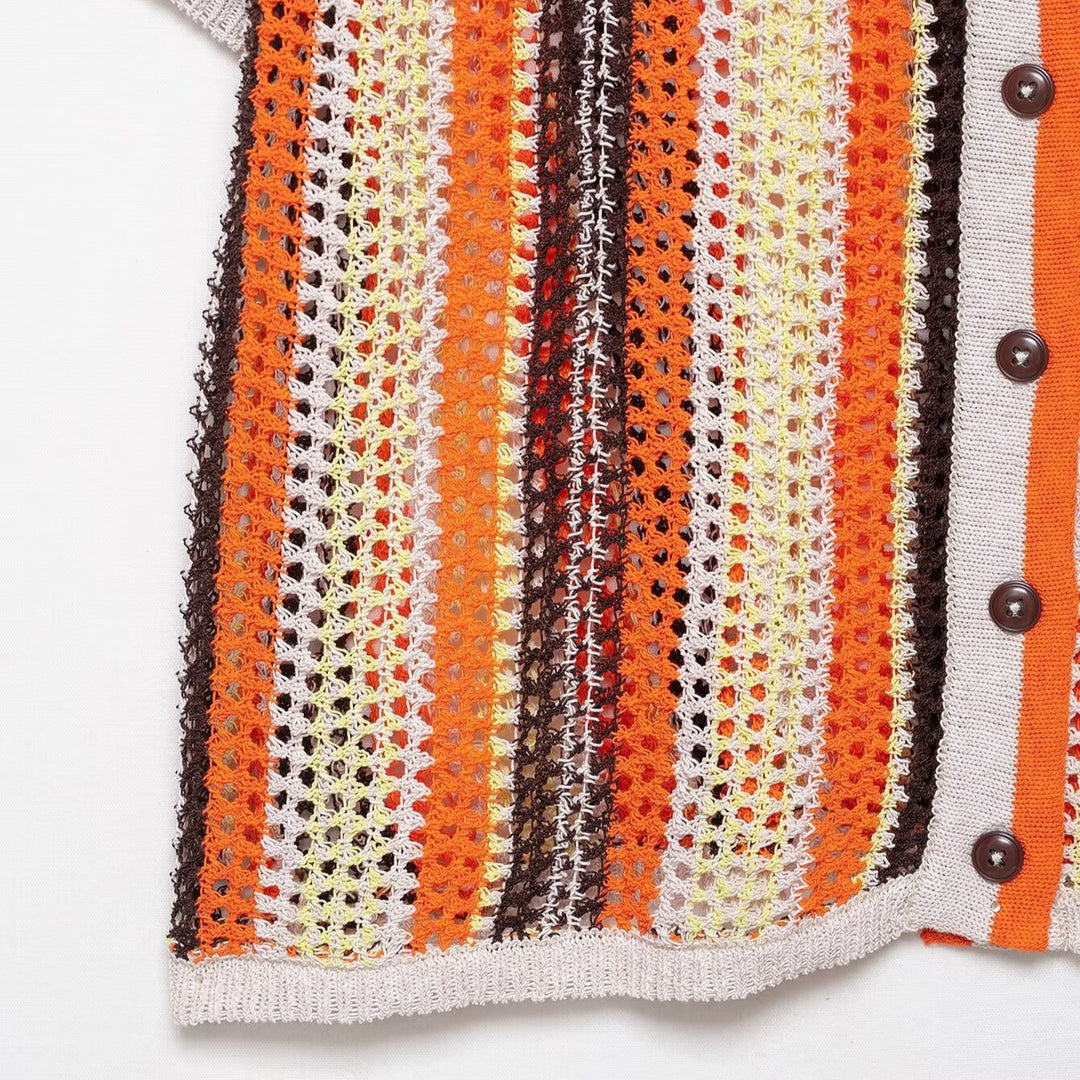 Damen gestreifte Sommershorts aus luftigem Material Drune