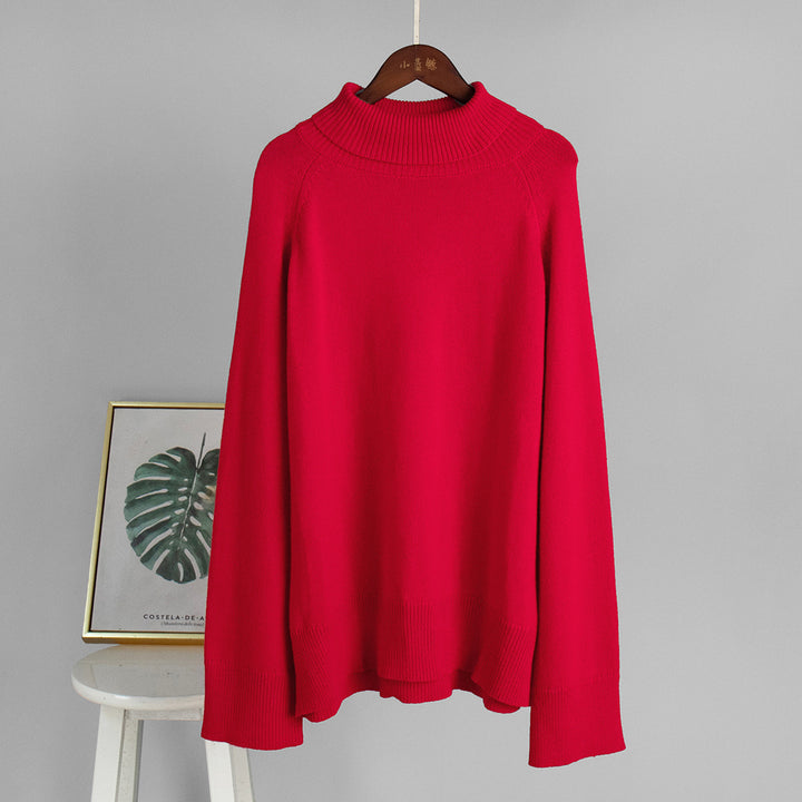 Damen Strickpullover mit hohem Kragen und lässigem Schnitt Drune