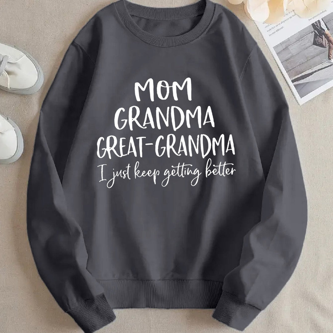 Damen Sweatshirt mit kreativem Familienaufdruck und bequemer Passform Drune