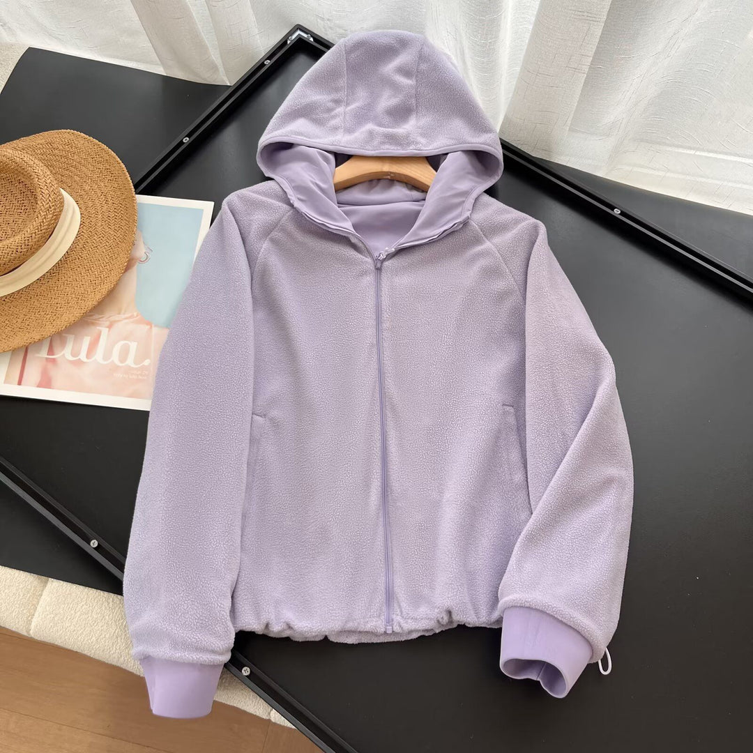 Damen fürdiferente Fleecejacke mit Kapuze Drune