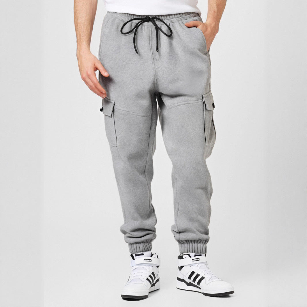 Herren Sportliche Cargo-Jogginghose mit Taschen und elastischem Bund Drune