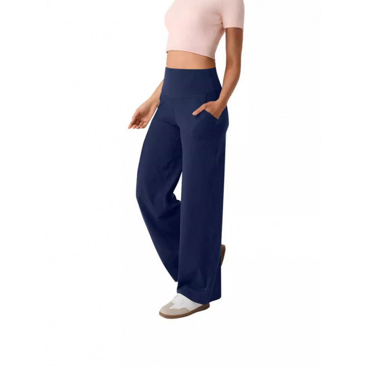Damen weite High-Waist Freizeithose mit praktischen Taschen Drune