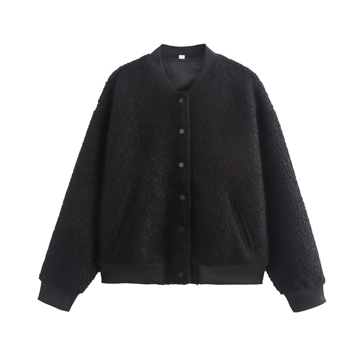 Damen Oversized Fleecejacke mit Knopfverschluss und Seitentaschen Drune