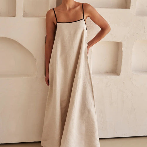Damen luftiges Maxikleid mit feinen Trägern und elegantem Schnitt Drune