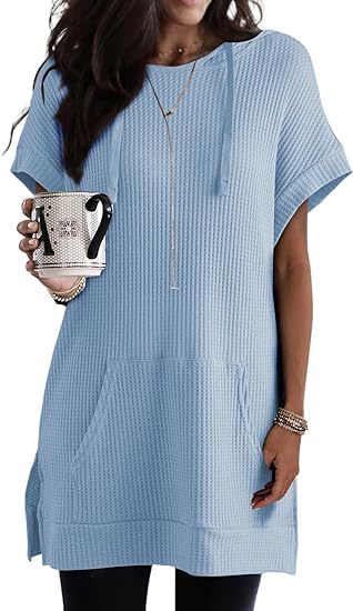 Damen lässiges Hoodie-Kleid mit praktischer Kängurutasche und Relaxed-Fit Drune