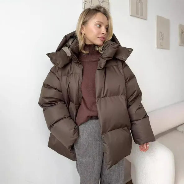Drune | Pufferjacke Übergröße Passform Gepolstert und Wasserabweisend mit Kapuze