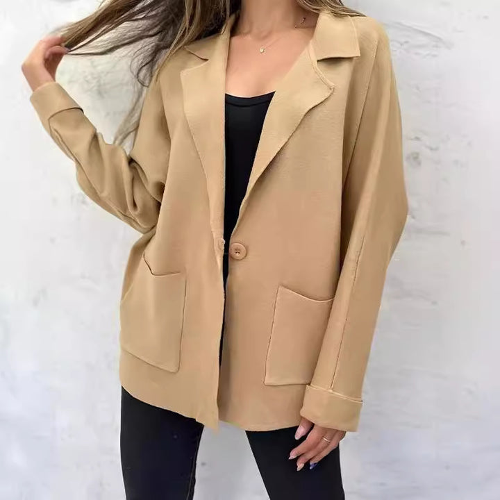Damen oversized Blazerjacke mit praktischen Taschen und lässigem Schnitt Drune