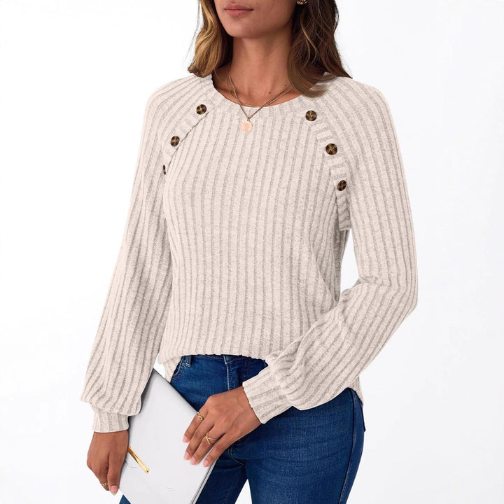 Damen modisches Strickoberteil mit Knopfdetails und lässigem Schnitt Drune