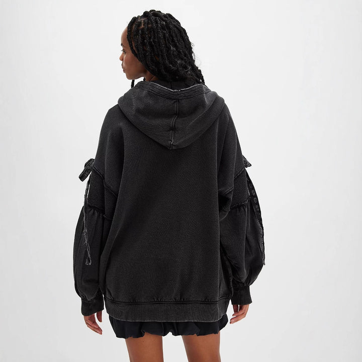 Damen Oversize Kapuzenpullover mit einzigartigen Ärmeldetails Drune