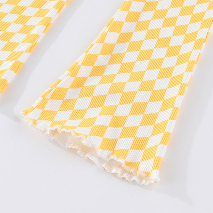 Mädchen Schlagleggings mit kariertem Design Drune