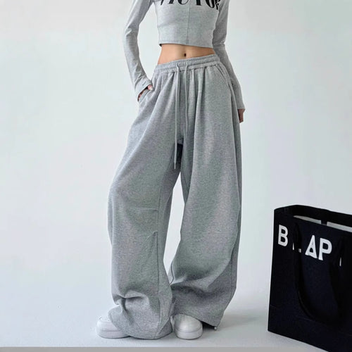 Damen lässige, weite Jogginghose mit elastischem Bund und seitlichen Taschen Drune