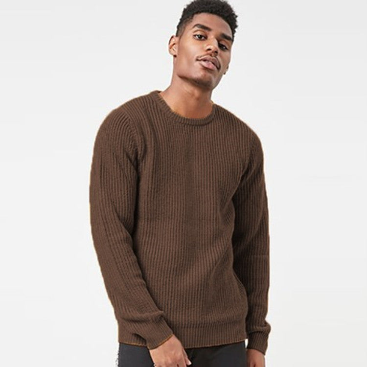 Herren Grobstrick Pullover mit strukturiertem Muster und Rundhalsausschnitt Drune