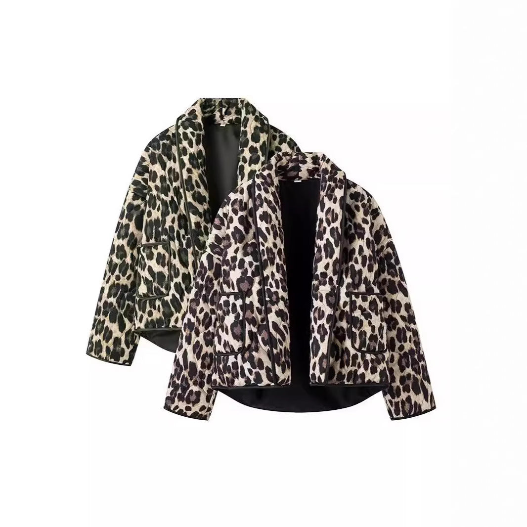 Damen Steppjacke im eleganten Leopardenmuster Drune