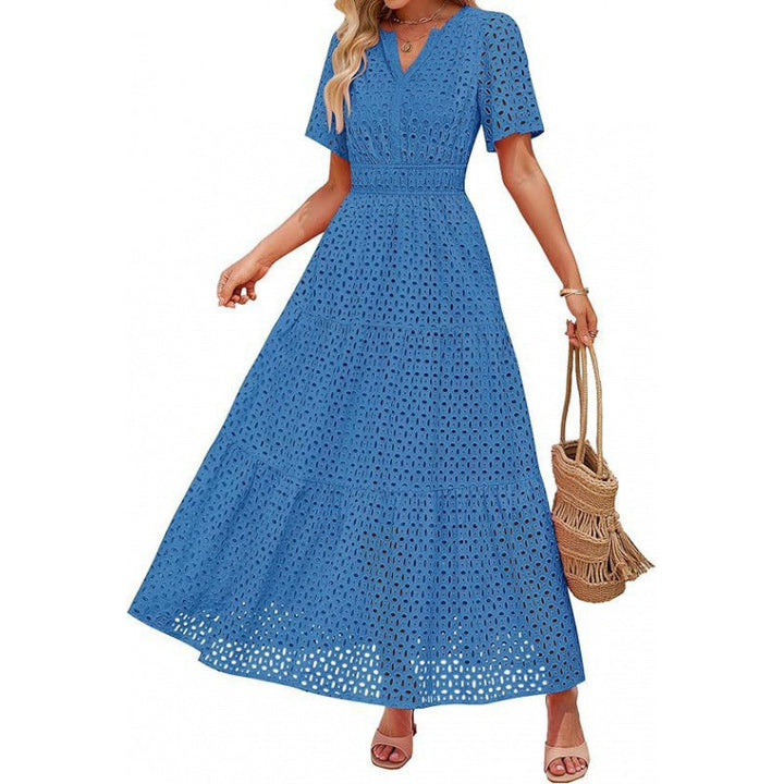 Damen Maxikleid mit gehäkeltem Muster Drune