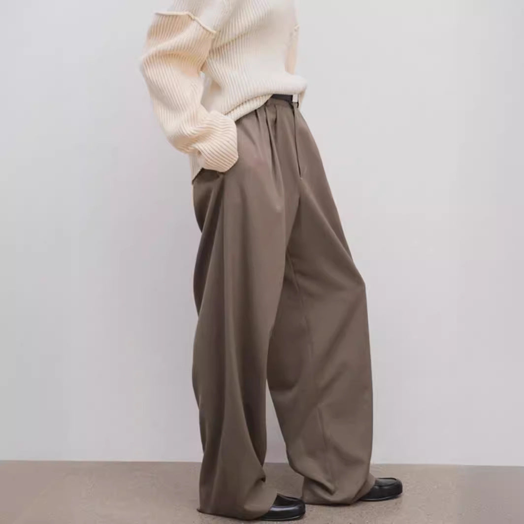 Damen Weit geschnittene elegante Stoffhose Drune