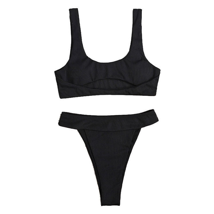 Damen Bikini-Set mit modischem hochgeschnittenem Höschen und figurformendem Oberteil Drune
