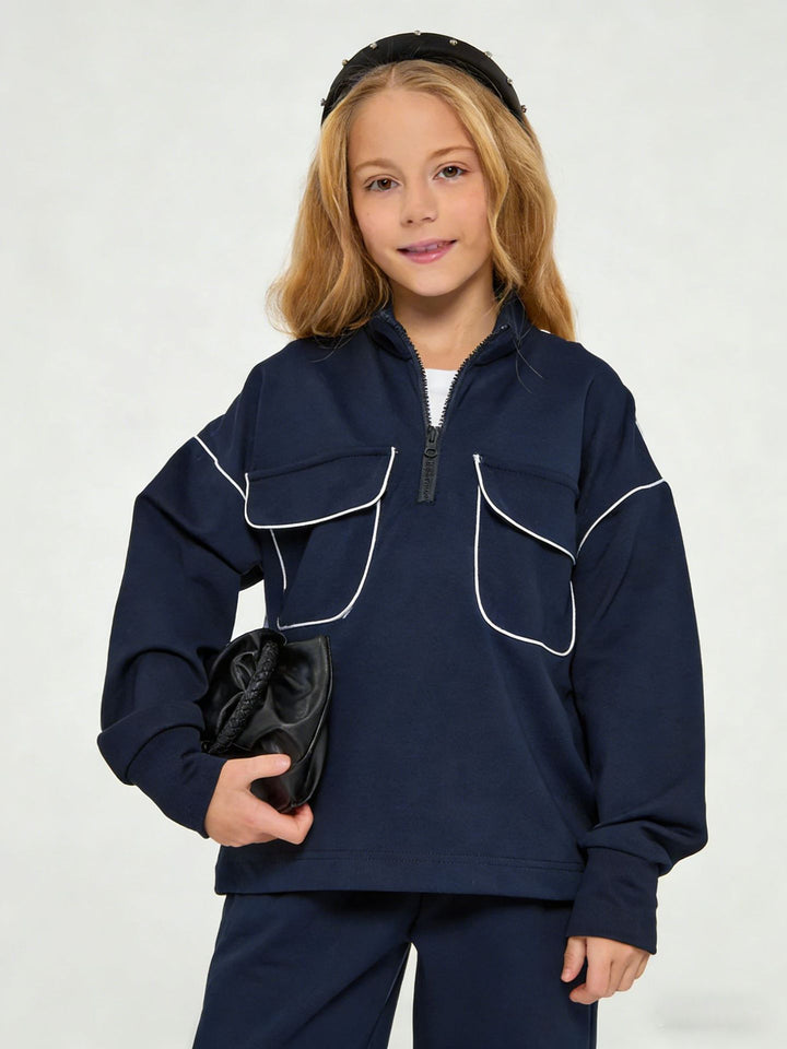 Damen modischer Pullover mit praktischen Taschen Drune