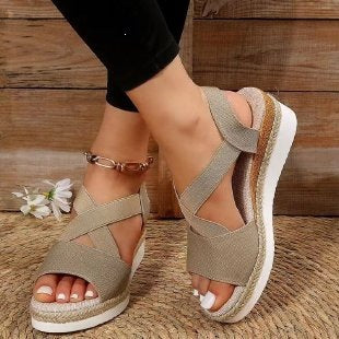 Damen Wedge-Sandalen mit geflochtenem Riemedesign Drune