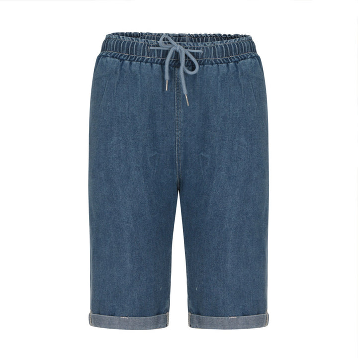 Damen Denim-Shorts mit elastischem Bund und lässigem Schnitt Drune