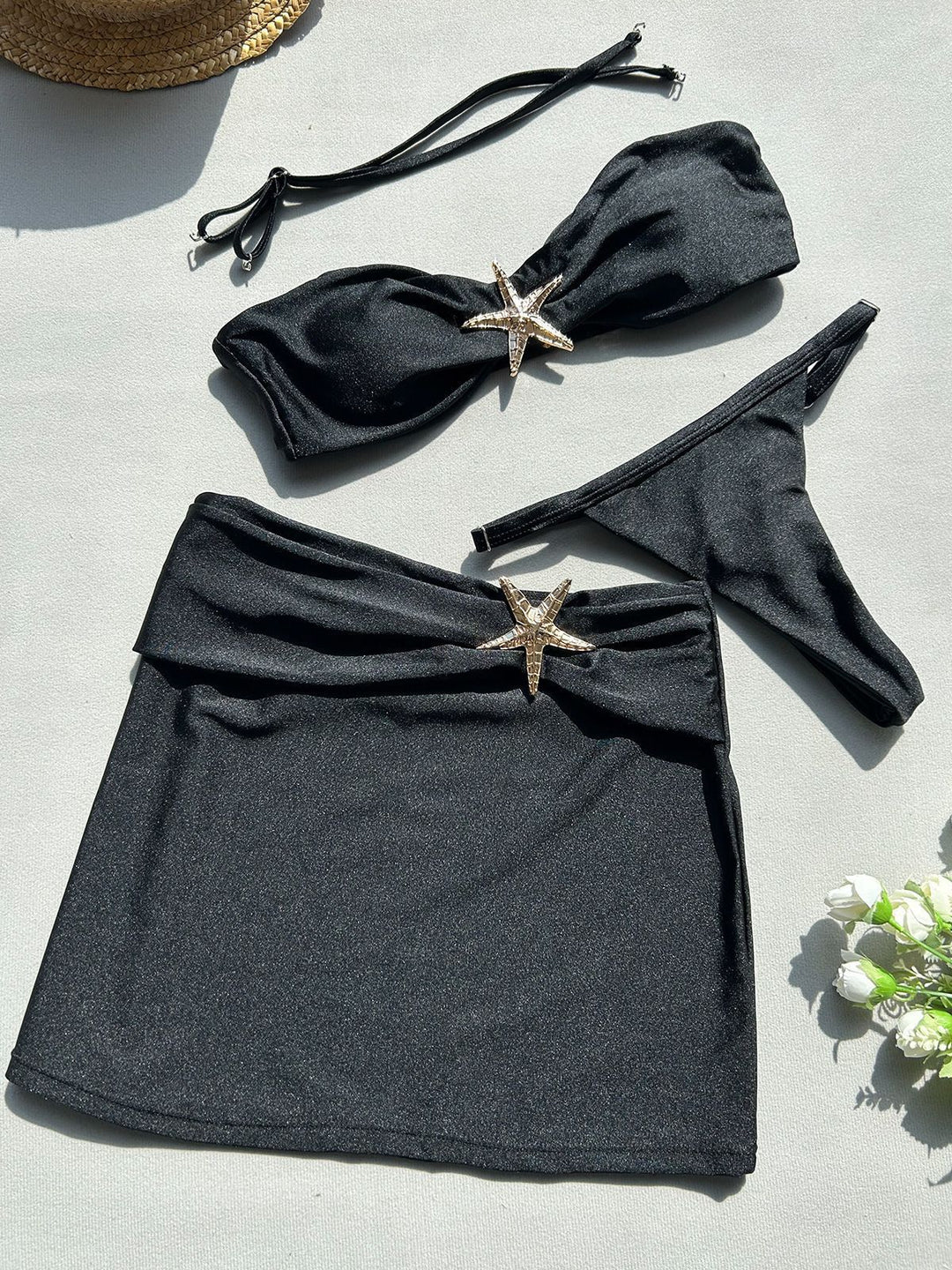 Damen Bikini-Set mit Röckchen und schimmerndem Muschel-Detail Drune