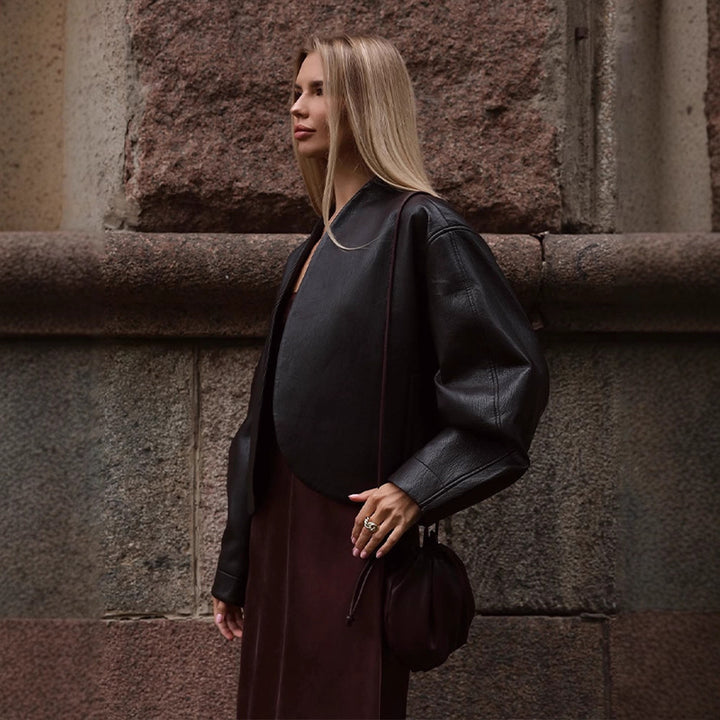 Damen moderne cropped Jacke mit oversized Schnitt Drune