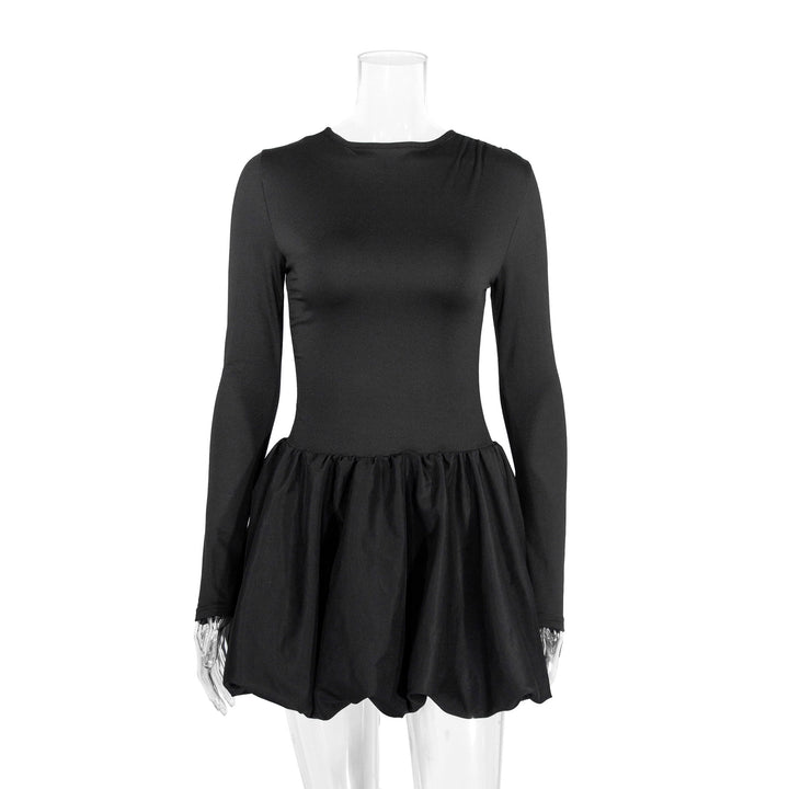 Damen Figurumspielendes Kleid mit langen Ärmeln und gerafftem Saum Drune