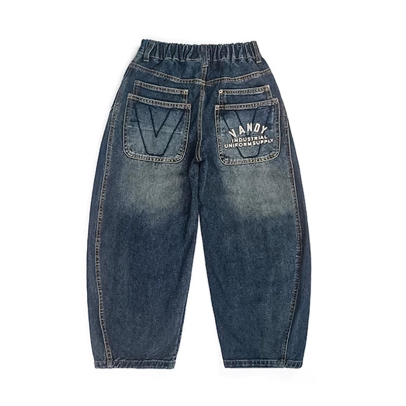 Damen weit geschnittene Jeans mit einzigartigen Details Drune