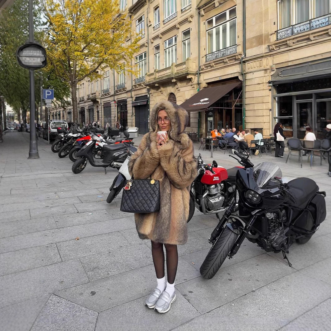 Damen Kuschelige Freizeitjacke mit reflektierenden Details und praktischer Kapuze Drune