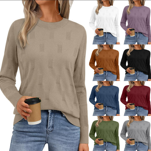 Damen Eleganter Strickpullover mit strukturiertem Muster Drune