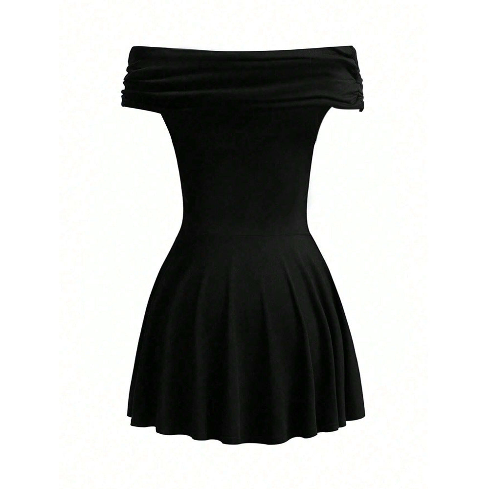 Damen Off-Shoulder Minikleid mit elegantem Wickeldetail Drune