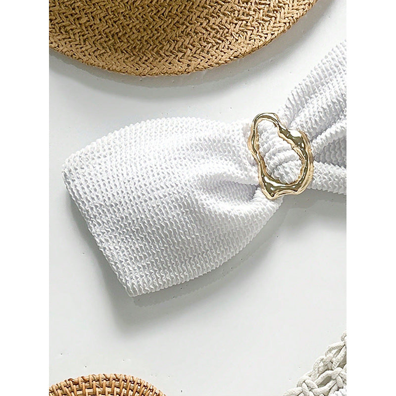 Damen Premium Bikini-Set mit Struktur und Goldverzierung Drune