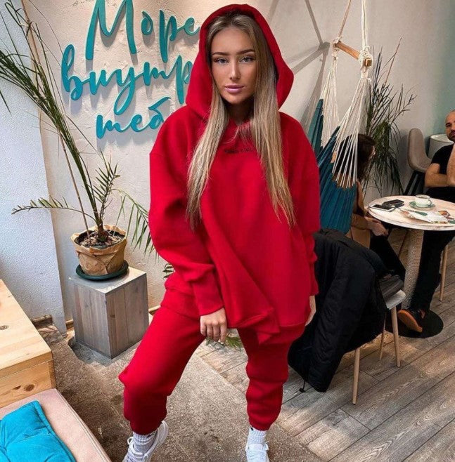 Damen Hoodie- und Jogginghose-Set mit weitem Schnitt Drune