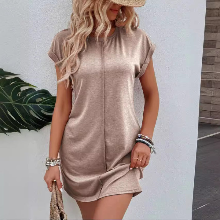 Damen lässiges Kurzarm-Kleid Drune