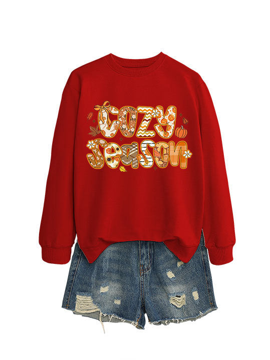 Damen Sweatshirt mit kreativem Herbstdesign und lässigem Schnitt Drune