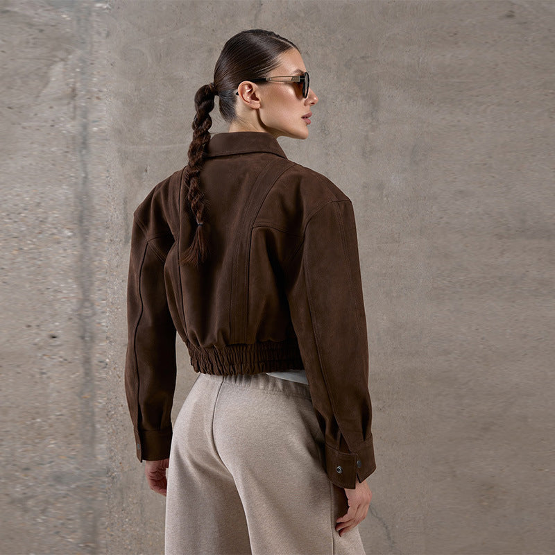 Damen Snacklederjacke mit lässigem Schnitt Drune