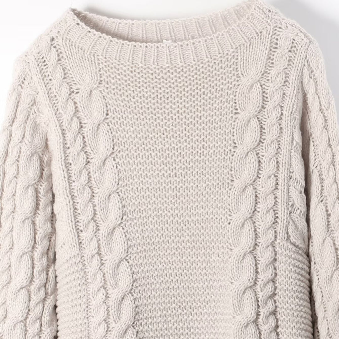 Damen Grobstrickpullover mit strukturiertem Design und weitem Schnitt Drune