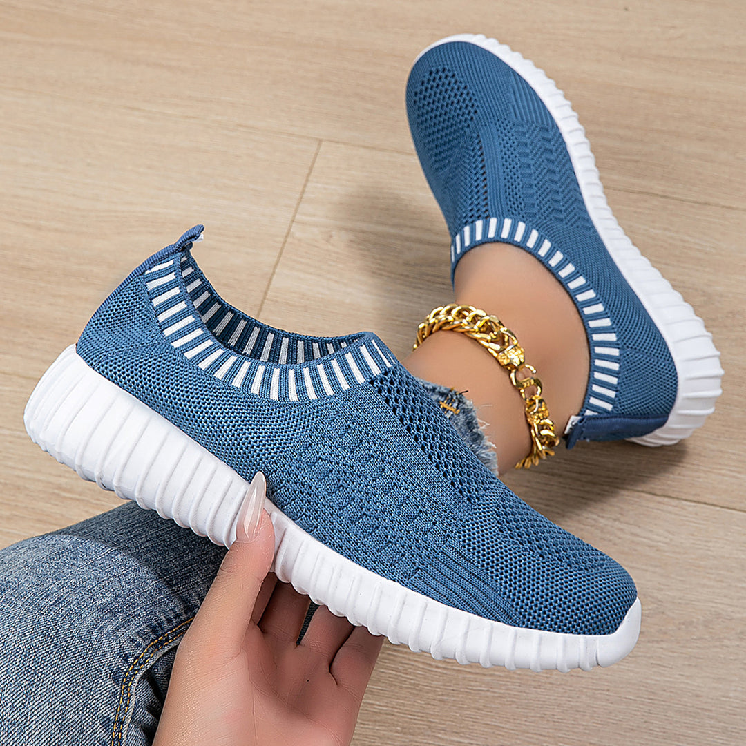 Damen nan elastischer Schlupf-Komfort-Sneaker mit dreidimensionaler Strickstruktur und profilierter Leichtsohle Drune