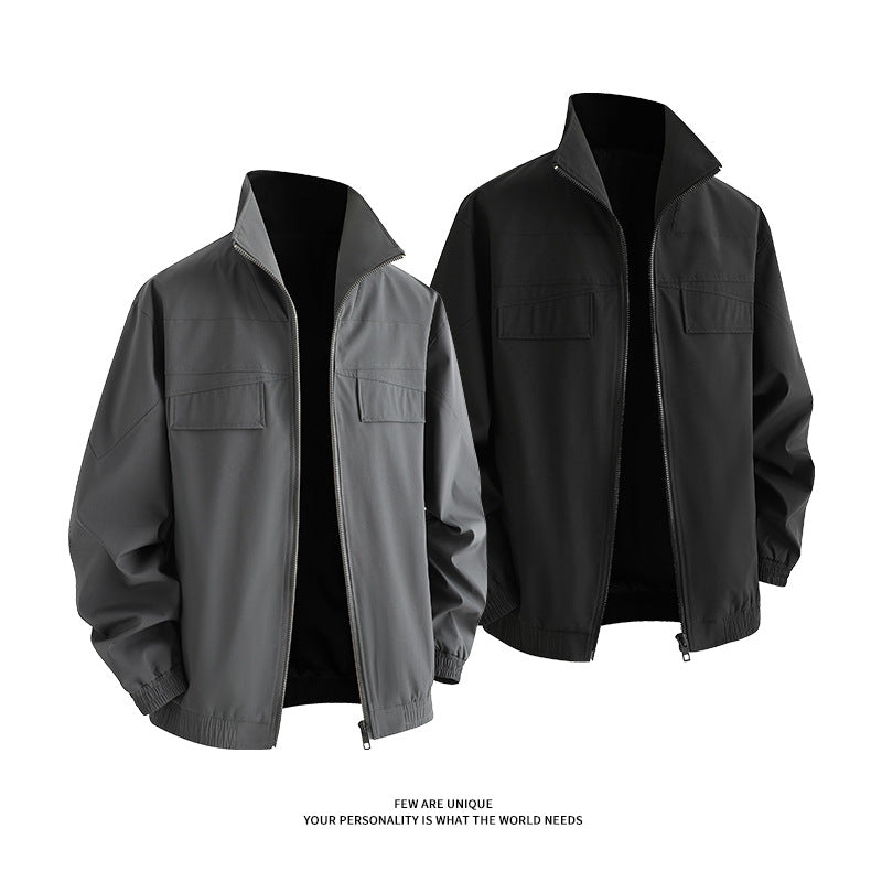 Herren Freizeitjacke mit praktischen Taschen und hohem Kragen Drune